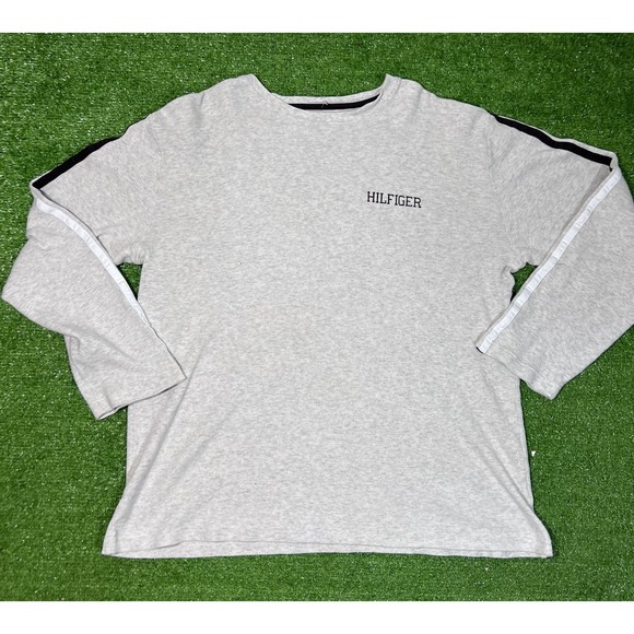 Retro Tommy Hilfiger Long Sleeve XL oversized TH Waffle Thermal Crewneck EUC - Picture 1 of 6